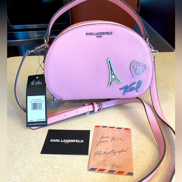 KARL LAGERFELD Paris Maybelle Top Handle Bag: Powder Blush, NWT - Picture 1 of 14